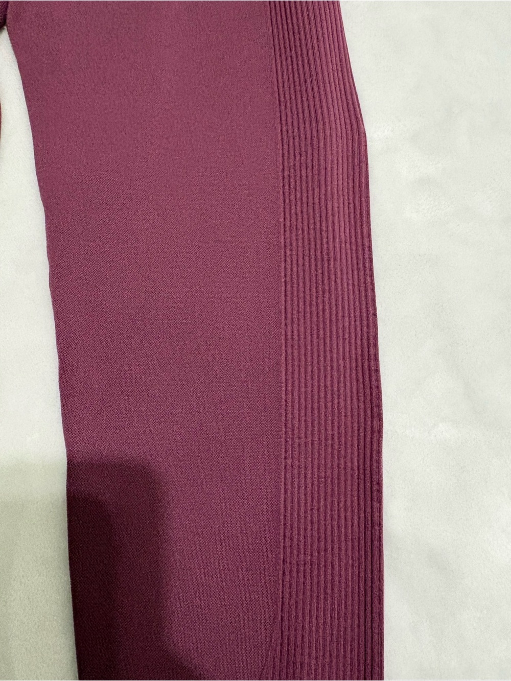 Seamless Ribbed Sports Bra and Legging Set - Mauve - Picture 5 of 5